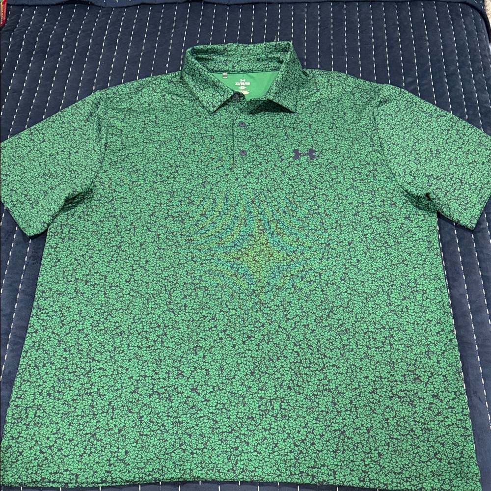 Under Armour Men's Patterned Green Polo